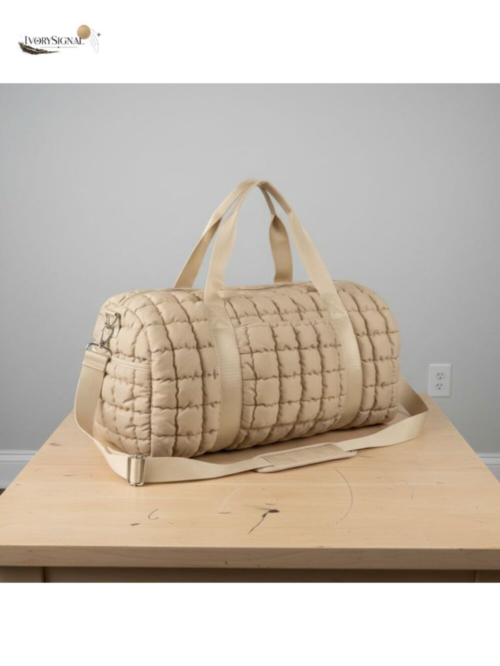 Quilted Puffer Travel Duffle Bag Women Large Weekender Carry On with